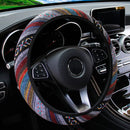 1 linen breathable fabric Bohemian style automotive supplies without inner ring steering wheel cover fits 14.5-15 inches