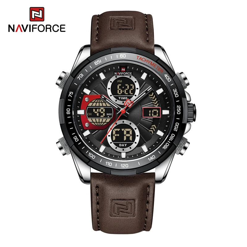 New NAVIFORCE Watches for Men Leather Men's Military Sport Waterproof Watch Quartz Wristwatch Chronograph Male Clock