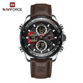 New NAVIFORCE Watches for Men Leather Mens Military Sport Waterproof Watch Quartz WristWatch Chronograph Male Clock