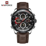 New NAVIFORCE Watches for Men Leather Men's Military Sport Waterproof Watch Quartz Wristwatch Chronograph Male Clock