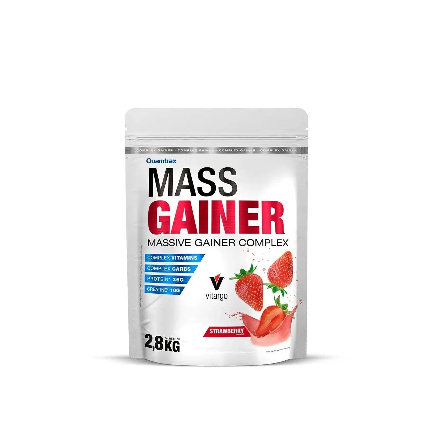 Mass gainer 2.8kg quamtrax |   Weight gainer with protein cfm ™   And vitargo ®   For maximum volume |    Various flavors