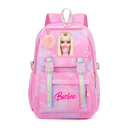 Nueva mochila escolar de lona para Barbie, para niños y niñas, ideal para viajes y para portátil.