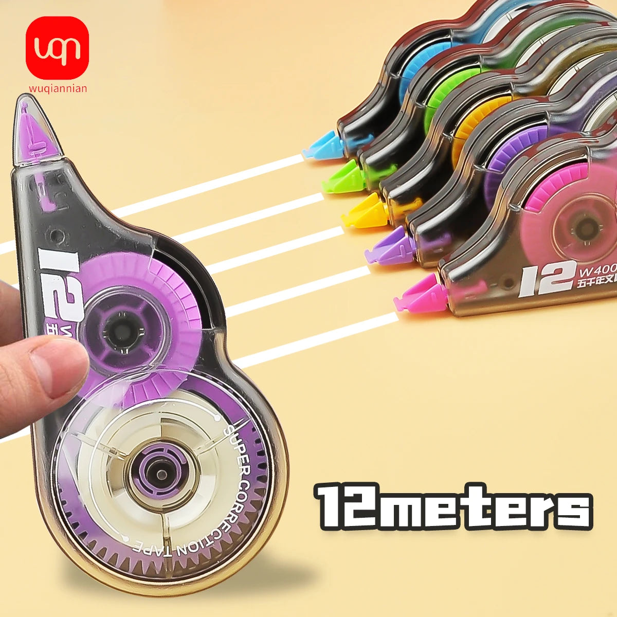 WQN-3/5/10PCS Portable Correction Tape Student Large Capacity 12m Length Cute White Office School Supplies Stationery