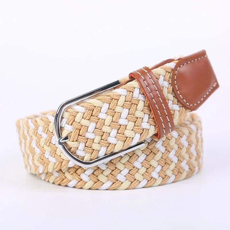 Women's Belt Fashion Casual Woven Elastic Belt Outdoor Sports Military Tactical Strap Climbing Work Belt Unisex Jeans Pants