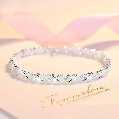 Pulsera de plata de ley 925 para mujer, cadena para bodas, fiestas, hermosos regalos de joyería, varios estilos, moda, alta calidad 