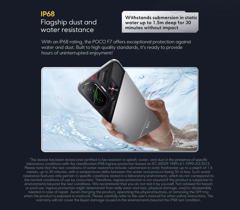 POCO F7 5G Global Version Smartphone Snapdragon®8S Gen 4 6500mAh Battery 6.83 "1.5K AMOLED 50MP OIS NFC Camera