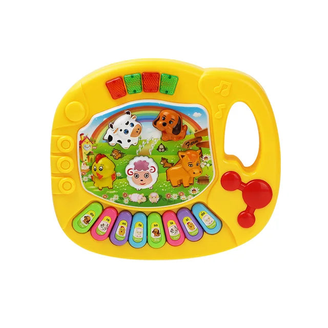 Brinquedo musical do bebê com som animal, teclado piano infantil, instrumento elétrico piscando música, primeiros brinquedos educativos para crianças