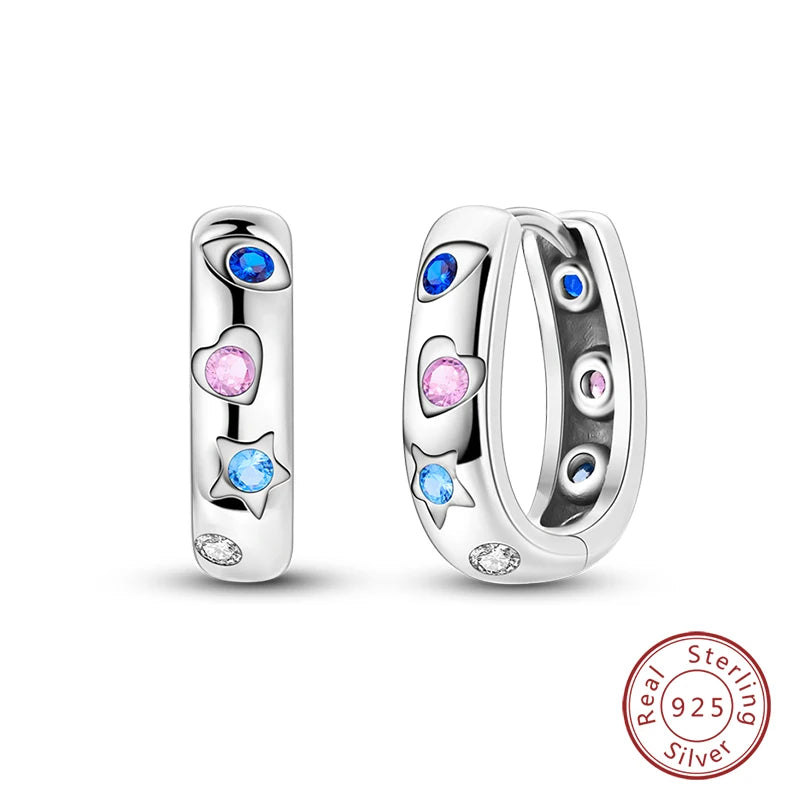 Real 925 Sterling Silver Colorful Dragonfly Butterfly Animal Earrings For Women Exquisite Birthday Anniversary Jewelry Gifts