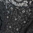 Casual Long Sleeve Elegant cardigan Beading O-neck Chic Vintage Hook Flower Hollow Out Top Plus Size Clothing