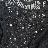 Casual Long Sleeve Elegant cardigan Beading O-neck Chic Vintage Hook Flower Hollow Out Top Plus Size Clothing