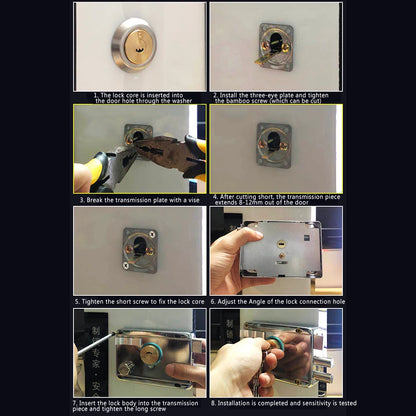 Smooth Lock Antique Household Front Door House Padlocks Locking Accessories Universal Heavy-Duty Gear With Key