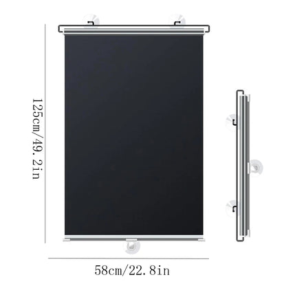 Cordless Retractable Roller Shades Black Home Office Windows Sunshade Thermal blinds without drilling blackout curtain