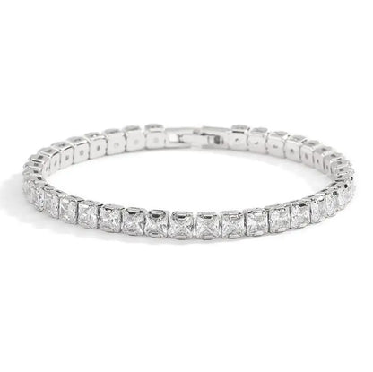 Pulsera de tenis de moissanita auténtica de 3 mm D VVS, con brillo de diamante, sólida S925, joyería para boda, regalo para mujer.