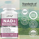 NAD+ Resveratrol Supplements - Anti Aging and Natural Cell Regeneration, for Cellular Health, Strengthens Immune SystemSupplemen