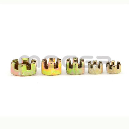 1Pair M10/M12/M14/M16/M20 Hex Slotted Nuts for 50cc-250cc ATV Kart Off-Road Vehicle Quad Bike Rear Axle Ball Joint Parts