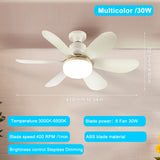 E26 E27 Base Home-use LED Ceiling Fan Light Wireless Remote Smart Fan Light 42cm 52cm Ceiling Fan for Room Office Study Kitchen