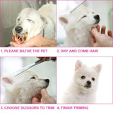 4pcs Pet Safe Scissors - Ambidextrous Stainless Steel Dog Grooming Shears with Safe, Round Head for Precision Trimming