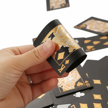 24K Gold Waterproof Playing Cards Plastic Poker Game PET Table Games Halloween Christmas Family Game Nights Board Game Gift