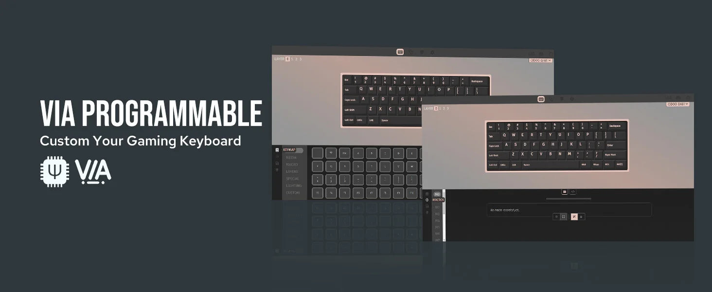 CIDOO QK61 V2 VIA-Programmable 60% Gasket Mount Wired/2.4GHz Wireless/Bluetooth Compact Keyboard with South-Facing LEDs