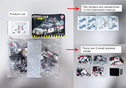Mini Ghost Racing Car Building Blocks 562PCS MOC Model Car Bricks DIY Assembly Toy Kids Adults Halloween Christmas Birthday Gift