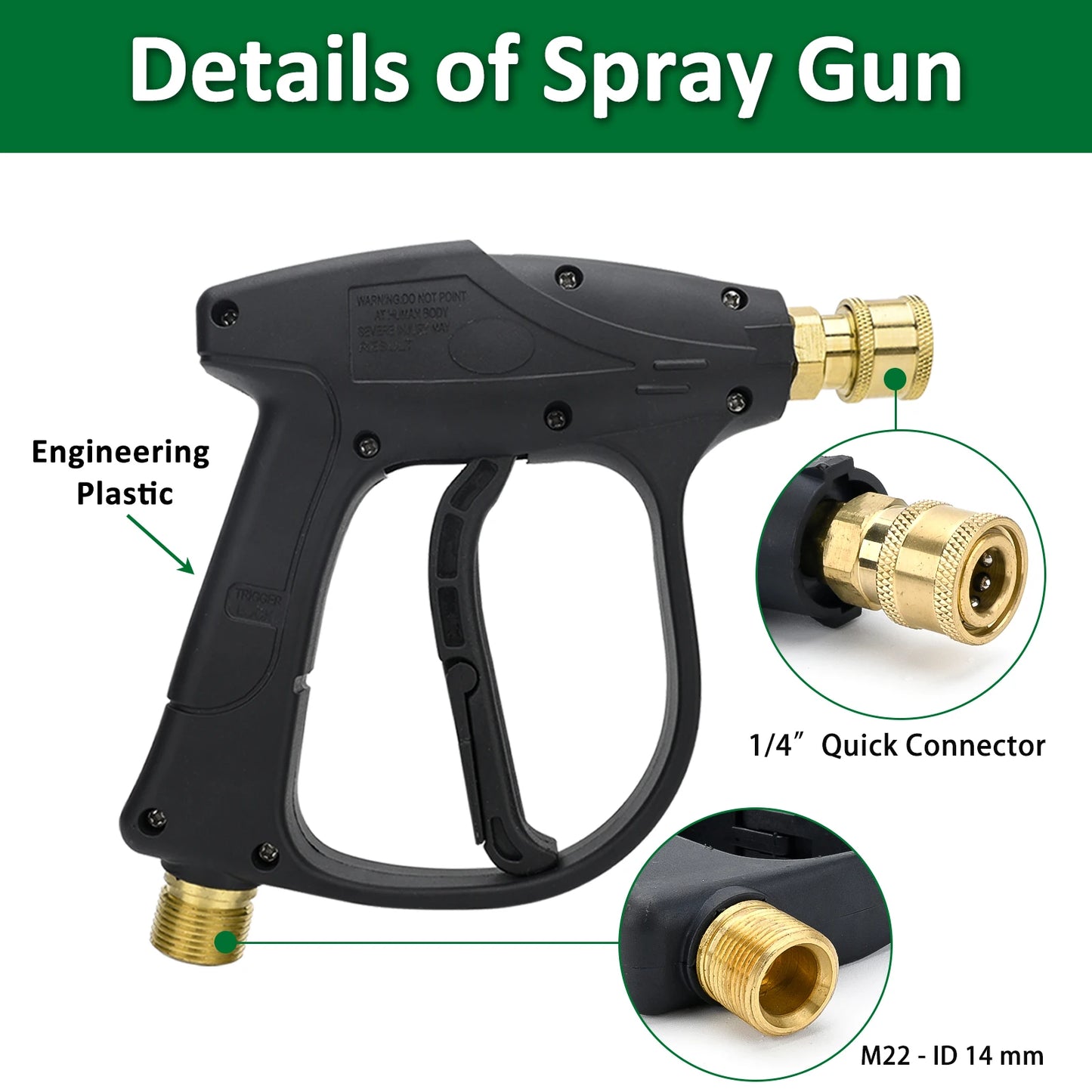 Pistola de agua para hidrolavadora para limpieza de automóviles Conector de manguera para Karcher Nilfisk Parkside Bocsh Boquillas de conexión rápida