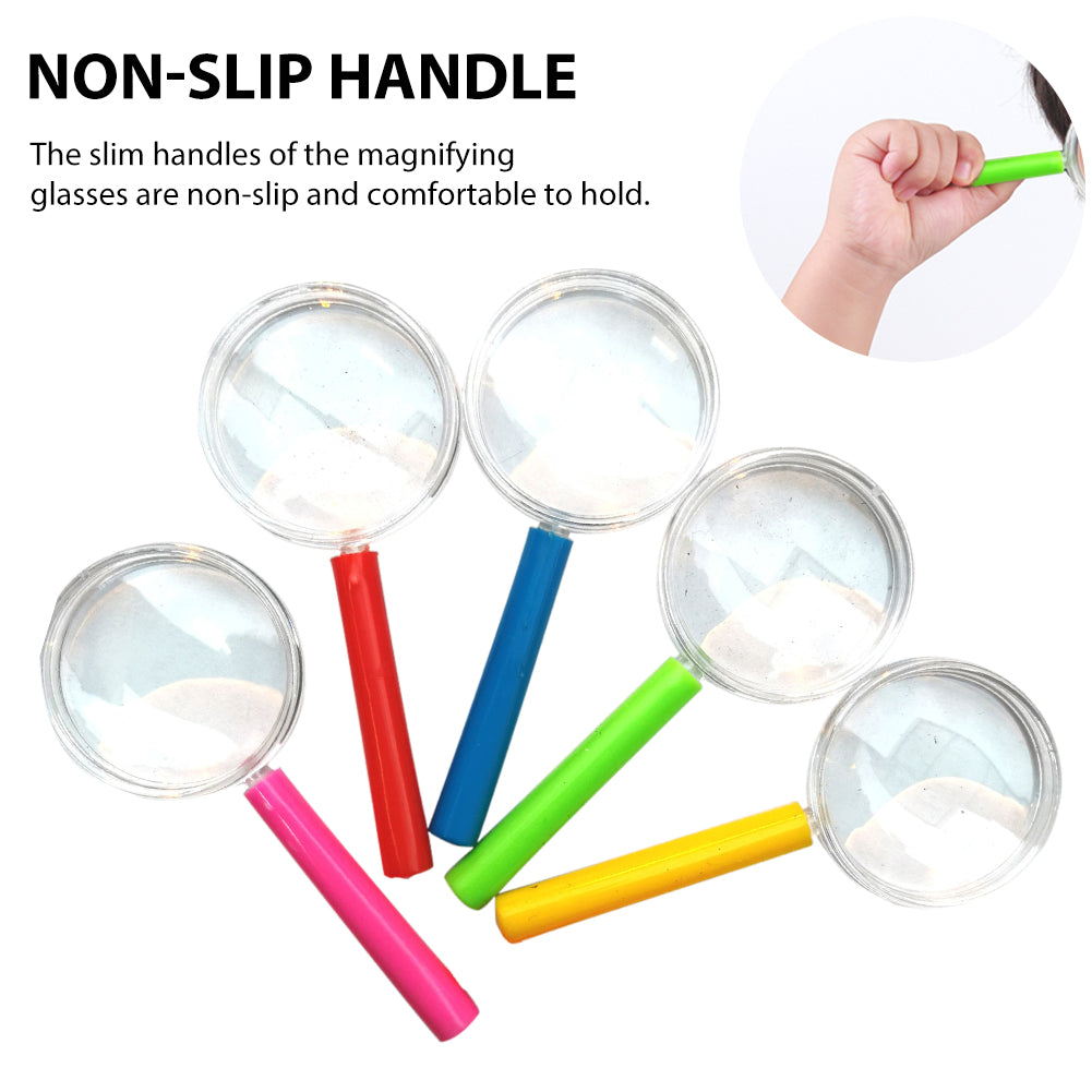 15pcs Magnifying Glasses for Children Optical Detective Toy For Children Clear Experiment Magnifying Glass Home (RANDOM COLORS))