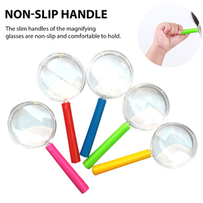 15pcs Magnifying Glasses for Children Optical Detective Toy For Children Clear Experiment Magnifying Glass Home (RANDOM COLORS))