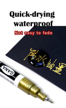 Fine tip permanent Paint Marker Pen DIY Paint Metallic Pen Permanent Gold SILVER Marker Touch Up,School Model Painting