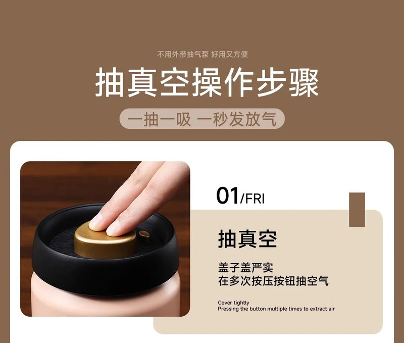 316 Stainless Steel Vacuum Coffee Storage Container Airtight Light-proof Tea Spice Food Storage Jar Kitchen Tool