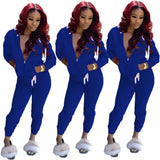 2 Pieces Set Women 2021 Fall Hot Style Europe women's Pure Color Fleece Two-Piece Suit Movement Sports Set Dropshipping ZXP9628
