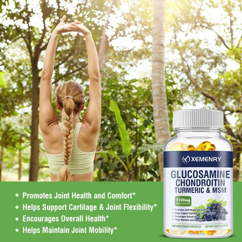 Glucosamine Chondroitin MSM Turmeric Boswellia - Antioxidant, Supports Joint and Bone HealthSupplement