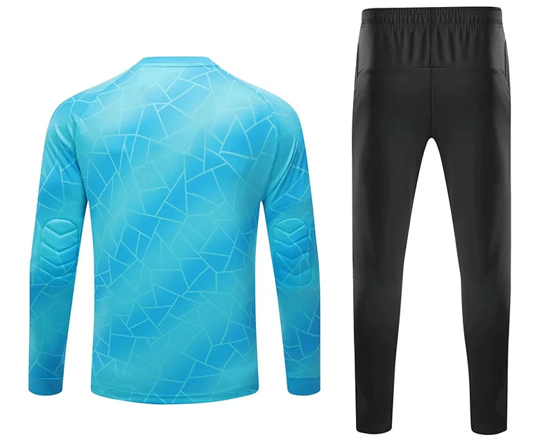 Men Kid 2024 Soccer Goalkeeper Uniform Protective Sponge Long Sleeve Football Training Goalkeeper Top Soccer Jersey Pants Custom