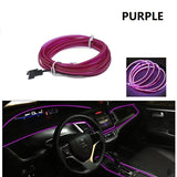 3M Car Cold Light Line LED Car Atmosphere Lamp Flexible Interior Decoration Moulding Trim Strips Light For USB Line Tube