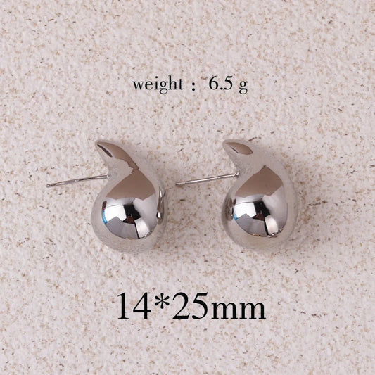 Extra Large Drop Earrings for Women, Chunky Big Hoop Earrings for Girls, Lightweight Hypoallergenic Gold Plated Big Earrings