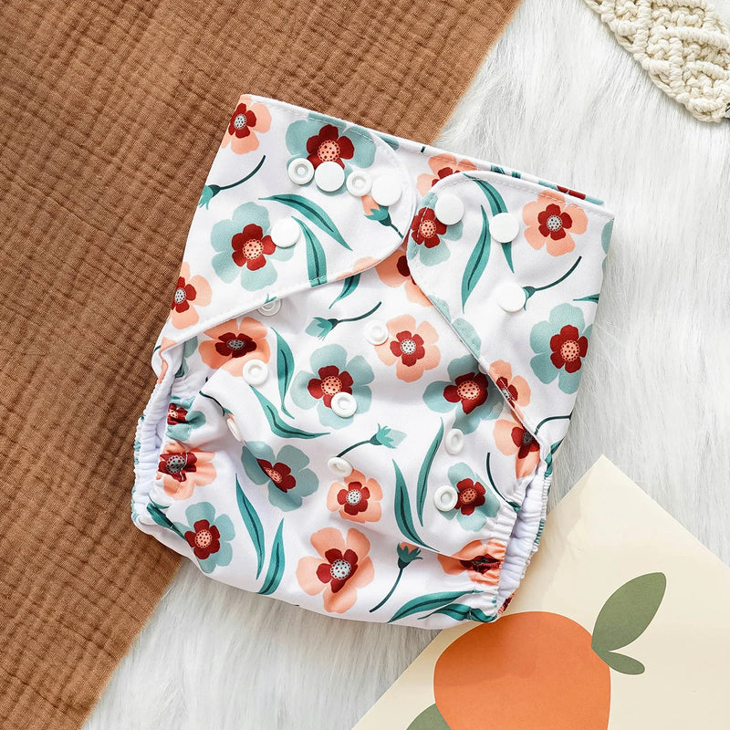 Pañales de tela para bebé, impermeables, reutilizables, ajustables, ecológicos, 100 % poliéster.