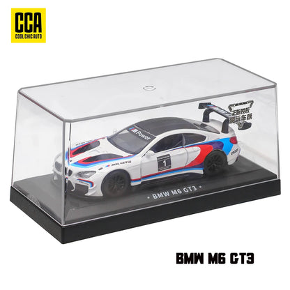 CCA 1:43 BMW Gulf Oil Station Shell Station McLaren Lamborghini Series Racing Alloy Car Model Toy Car Casting Pullback Function