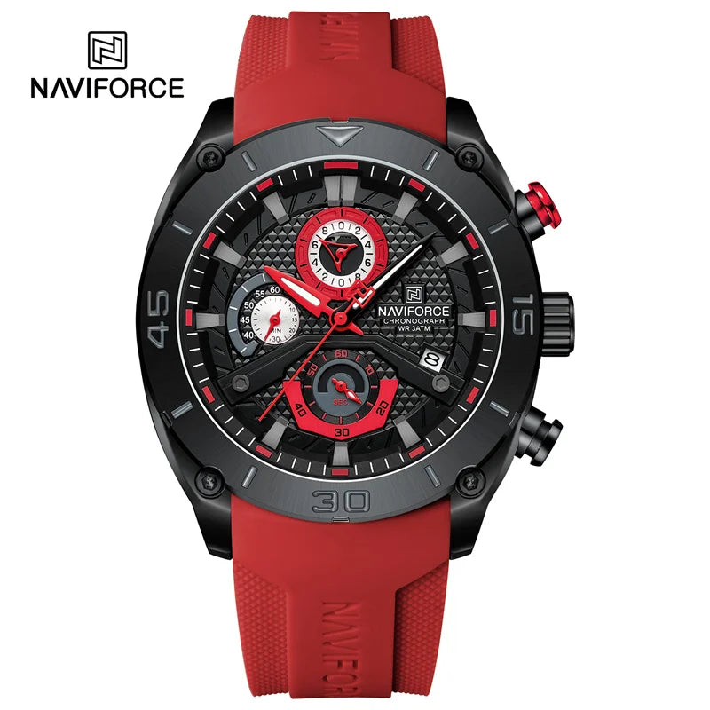 NAVIFORCE Sport Watch for Men Waterproof Quartz Wristwatch Chronograph Military Clock With Luminous Reloj Hombre Male Gift 2024