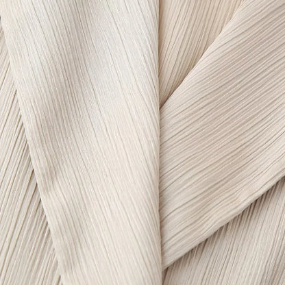 Conjunto de chaqueta y pantalón de traje cruzado con efecto arrugado para mujer, primavera y verano 2024, estilo europeo y americano