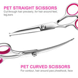 4pcs Pet Safe Scissors - Ambidextrous Stainless Steel Dog Grooming Shears with Safe, Round Head for Precision Trimming