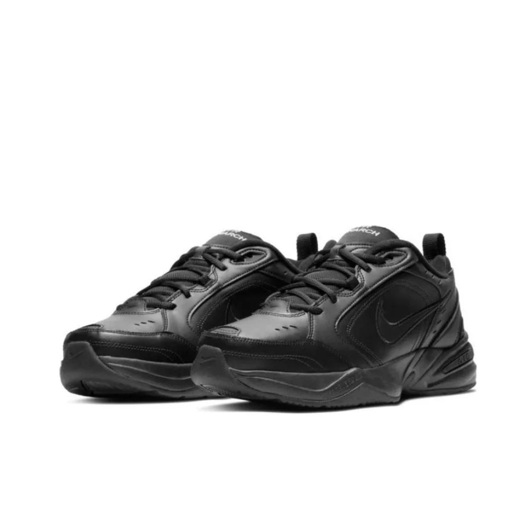 Zapatillas Nike Air Monarch 4 Low para hombre y mujer, clásicas, retro, informales, cómodas y acolchadas, blancas y plateadas.