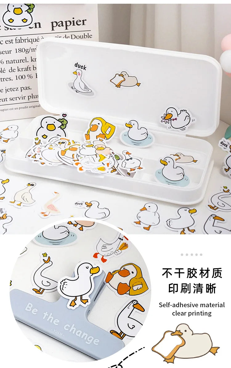 Etori Life46pcs/pack Good Life Duck Album decorative stickers Self-adhesive stickers for DIY student stationery notebook diary
