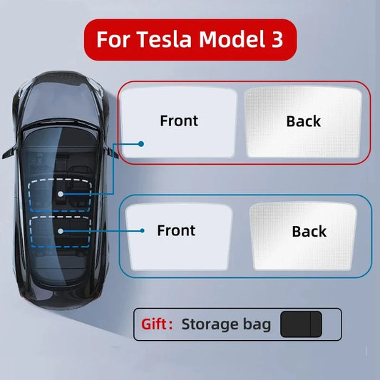 Upgrade Sun Shade For Tesla Model Y 3 Highland Anti-UV Sunshade Roof Shield Visor Ice Cloth Buckle Glass Skylight Cooler Cover