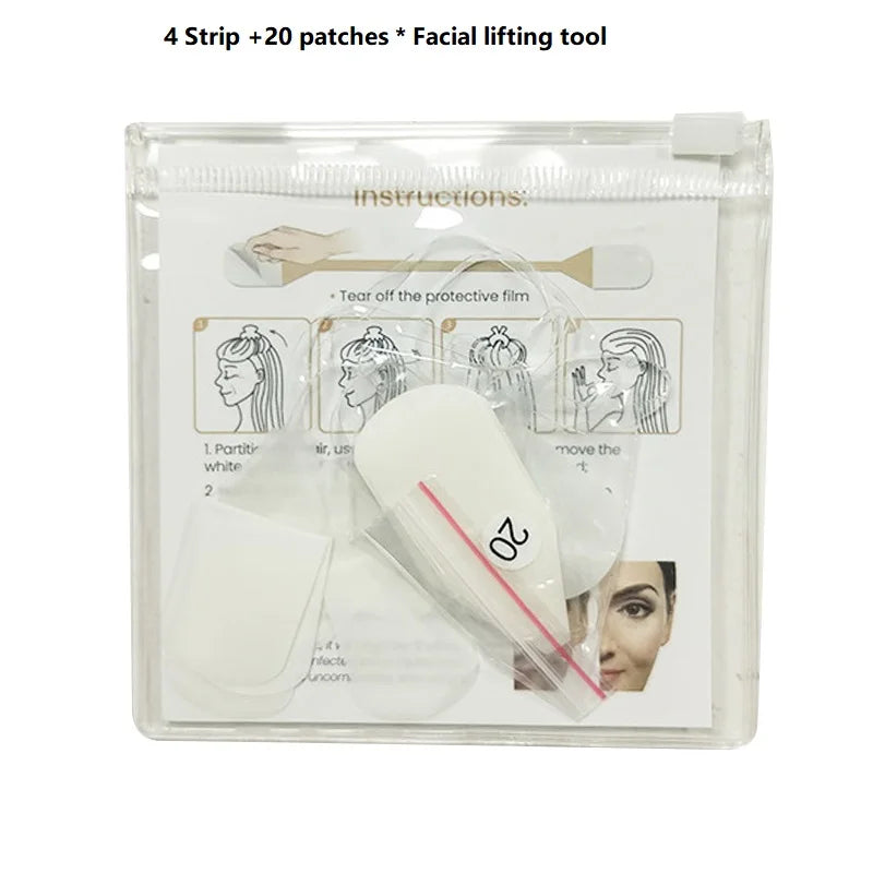 4/20pc Instant Invisible Face Stickers Neck Eye Double Chin Lift V Shape Refill Tapes Thin Makeup Facelifting Patch AdhesivesBan