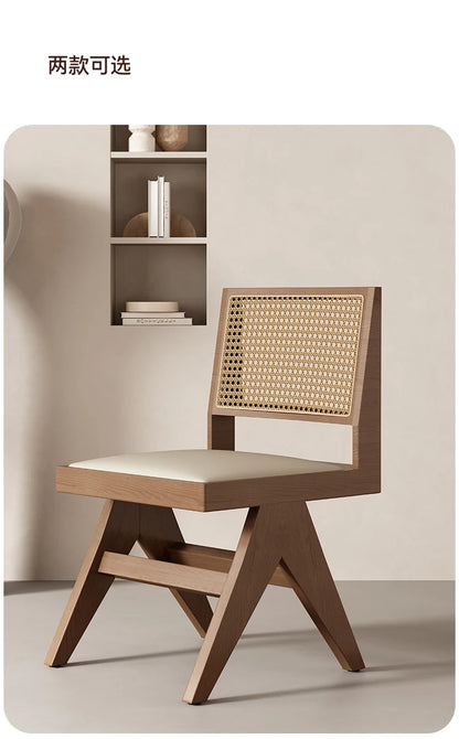 Rattan Nordic Relaxing Design Chair Accent Solid Wood Dining Modern Computer Office Aesthetic Relax Armrest Garden Furniture
