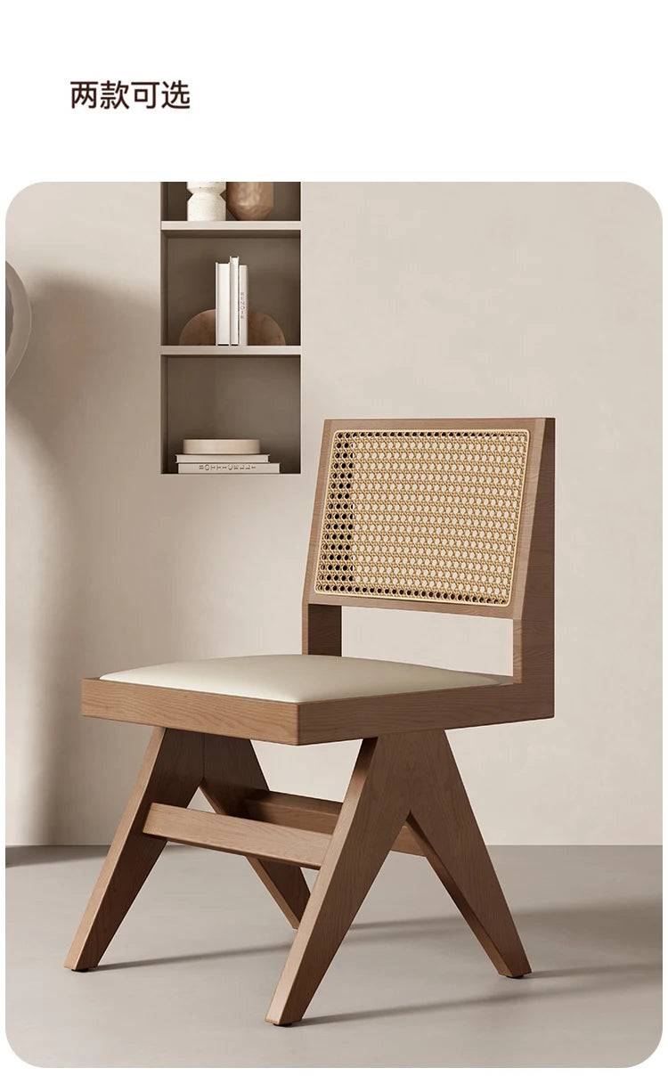 Rattan Nordic Relaxing Design Chair Accent Solid Wood Dining Modern Computer Office Aesthetic Relax Armrest Garden Furniture