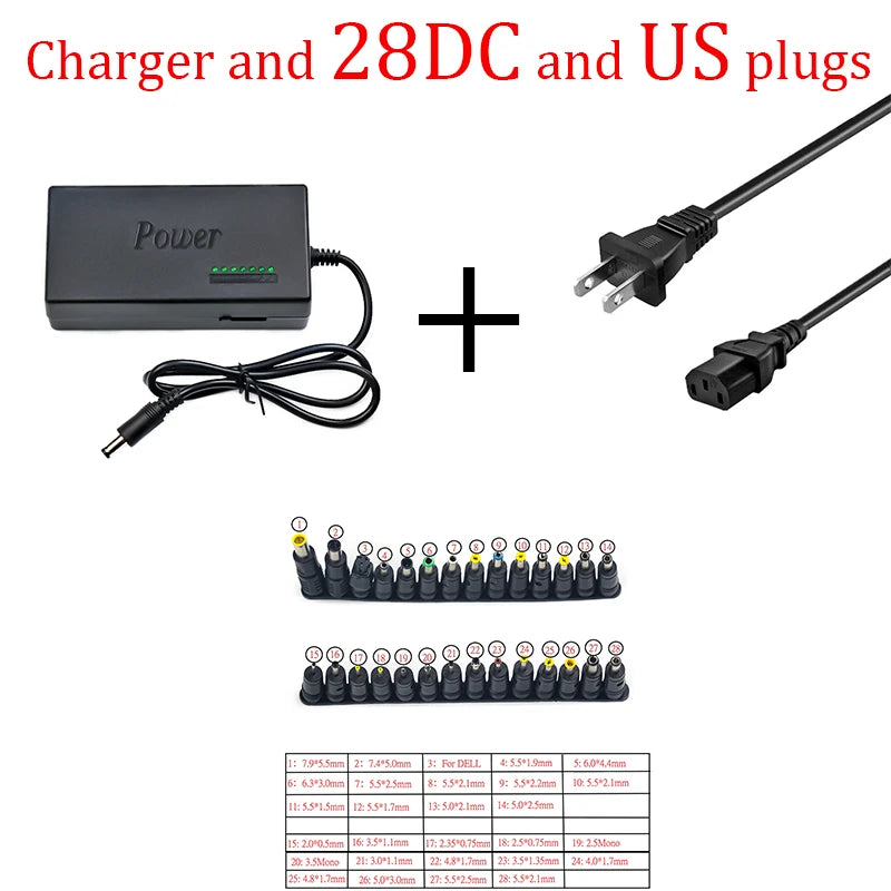 96W Universal PortableAC Laptop Power Adapter 12V 15V 16V 18V 19V 4.5A 20V 24V Charger For Dell Toshiba Hp Asus Acer Sony Lenovo