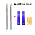 Mechanical Pencil Set 0.3 0.5 0.7 0.9 1.3 2.0mm Full Metal Art Drawing Painting Automatic Pencil with Leads Office School Supply