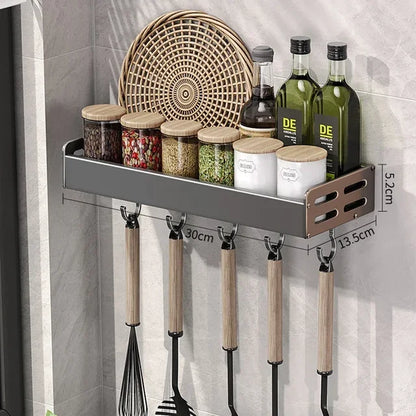 Estante de especias de cocina de pared, estante para condimentos, estante multifuncional para utensilios domésticos, organizadores colgantes de cocina