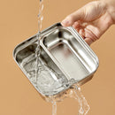 WORTHBUY 304 Stainless Steel Lunch Box With Lid Portable Fruit Salad Food Container Stackable Leak Proof Bento Box For Student