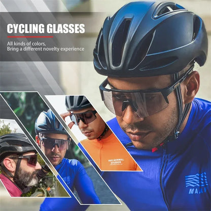 Men Women Polarized 4 Lens Sunglasses Cycling Bike Glasses Bicycle MTB Goggle Outdoor Sport Eyewear Anti-Glare Uv400 Equipment